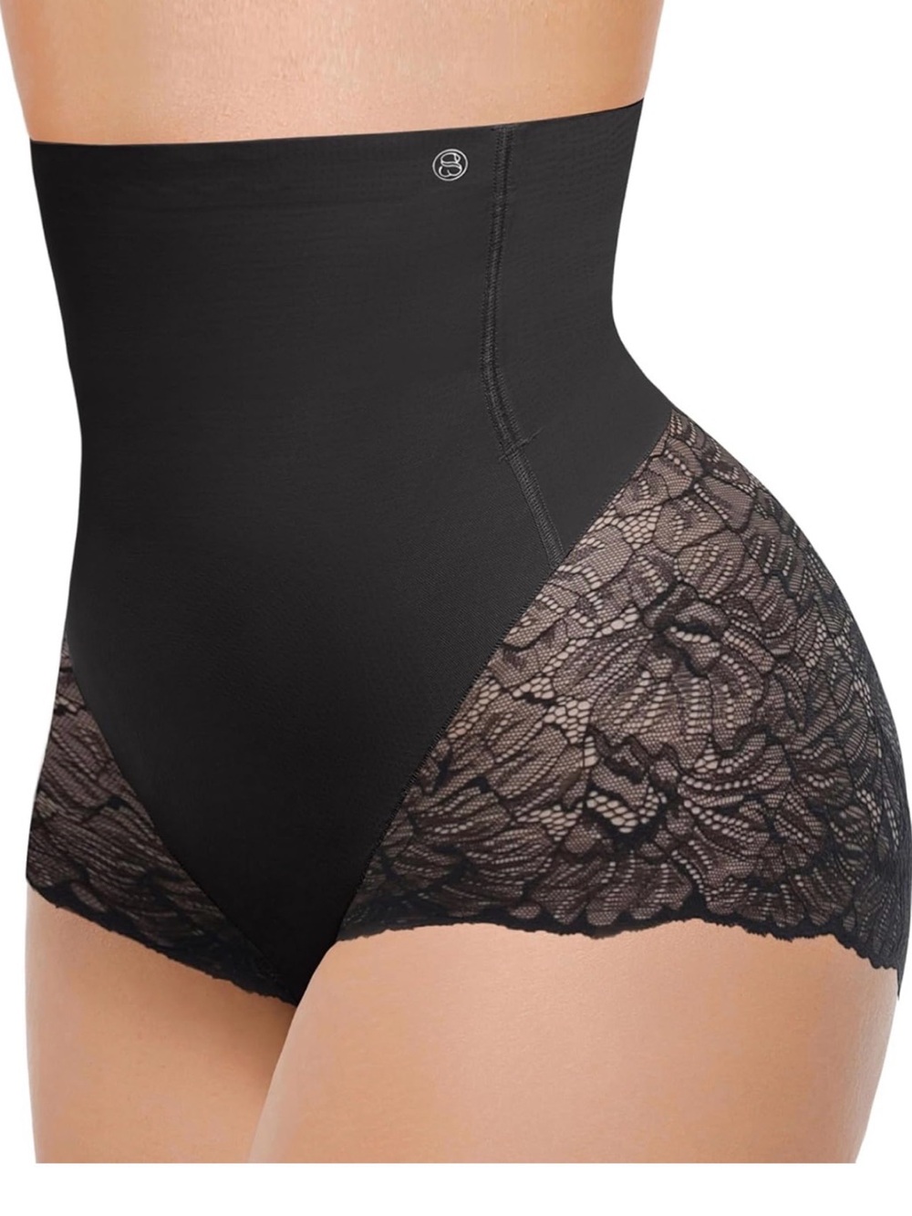 SHAPELLX Seamless High-Waist Lace Shaping Briefs - Black NEW XLARGE